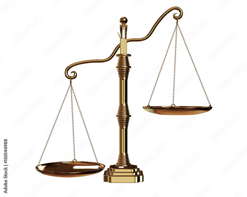 golden scale isolated on white background, uneven