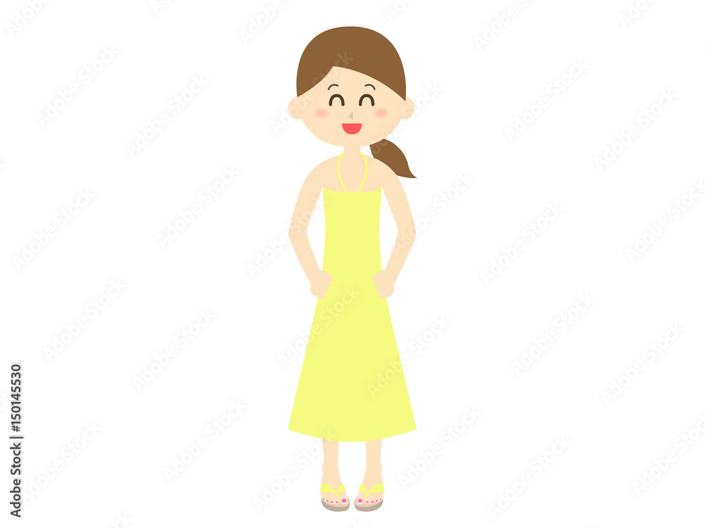 ワンピースを着た女性 ワンピースを着た女性