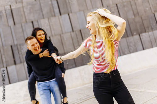 Group of young people havin...