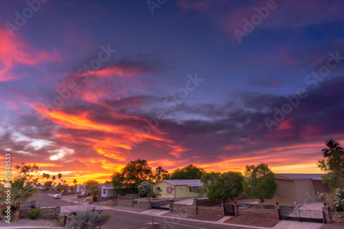 many beautiful colors Sunset in Yuma Arizona