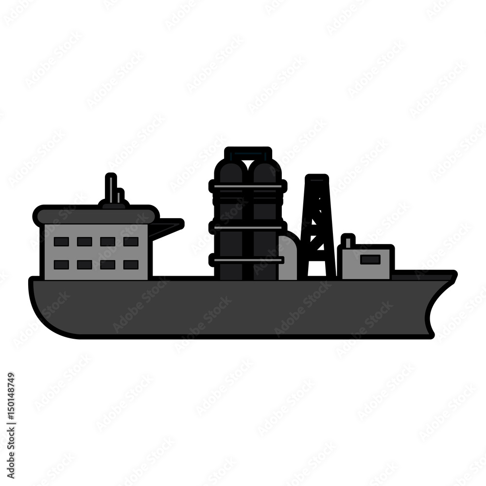 ship oil industry related icon image vector illustration design 