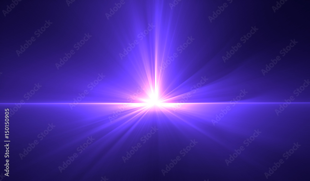 Blue glow light effect. Star burst
