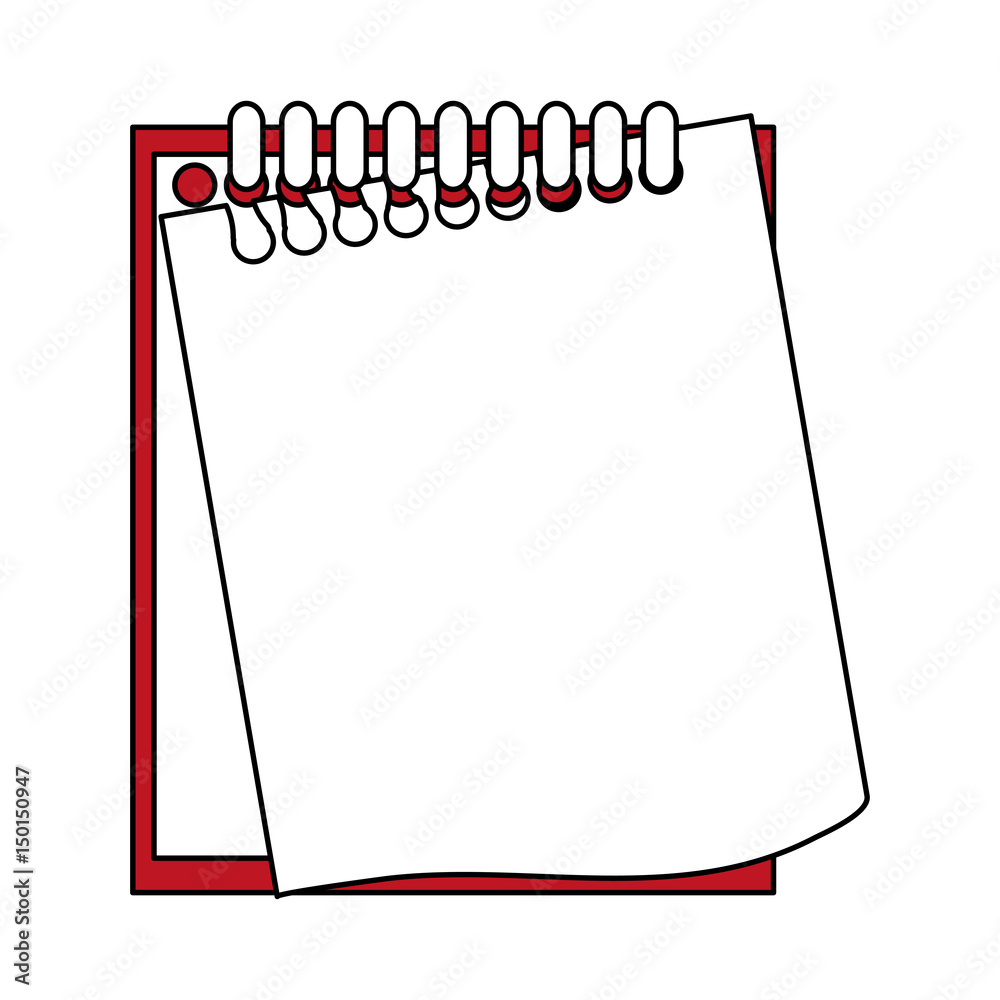 sketch color silhouette notebook spiral with sheets semi ripped vector illustration sketch color silhouette notebook spiral with sheets semi ripped vector illustration