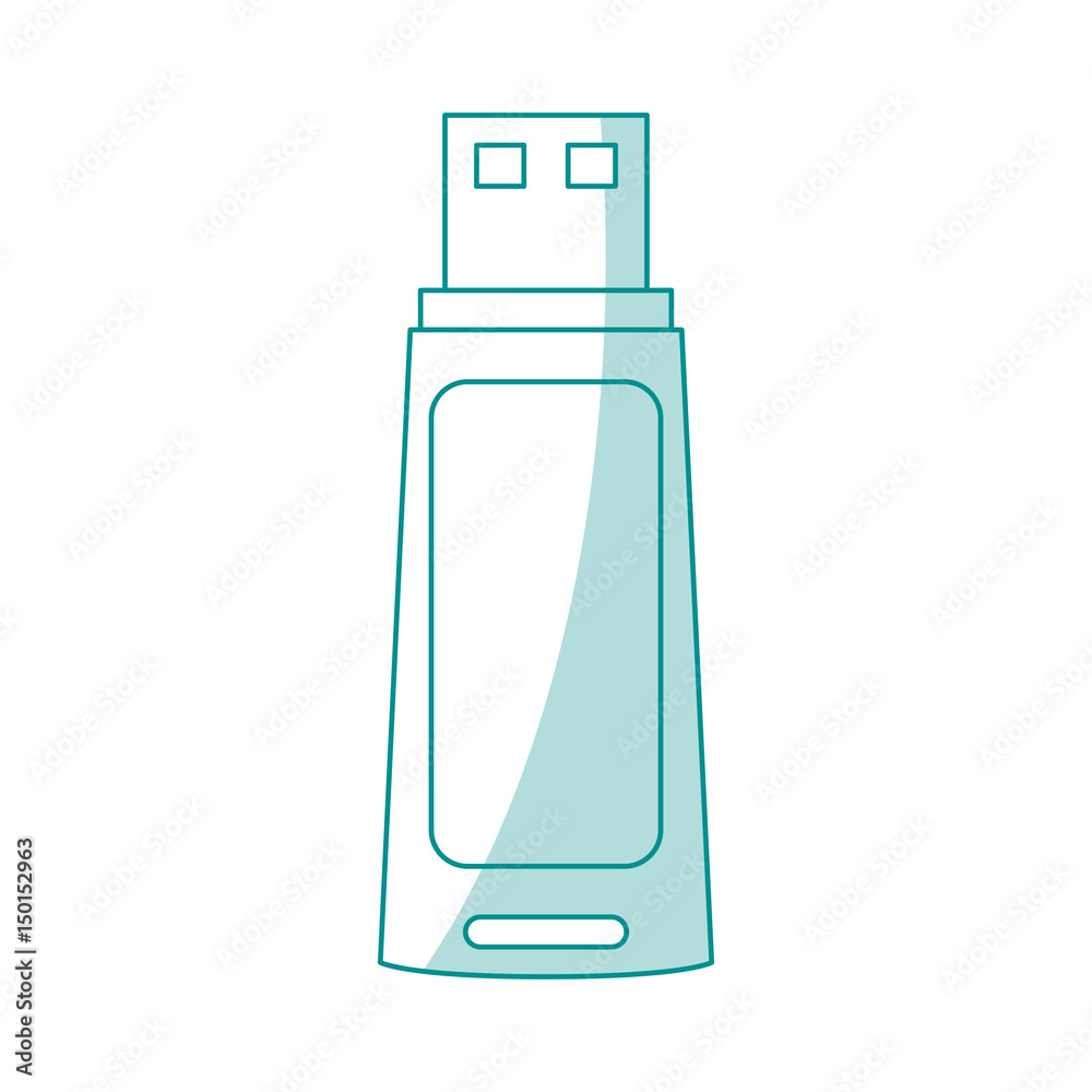 blue silhouette shading usb pc flash drive vector illustration blue silhouette shading usb pc flash drive vector illustration