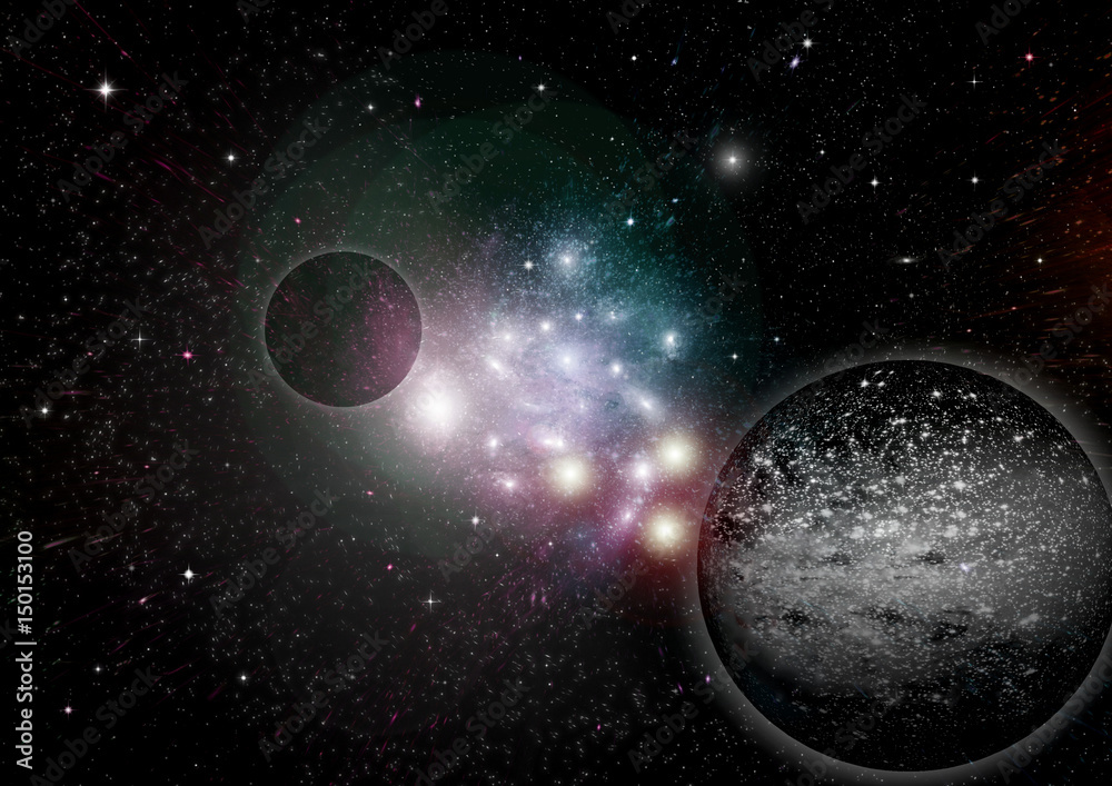 Stars, dust and gas nebula in a far galaxy Stars, dust and gas nebula in a far galaxy