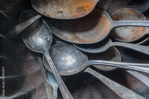 Old rusty spoons