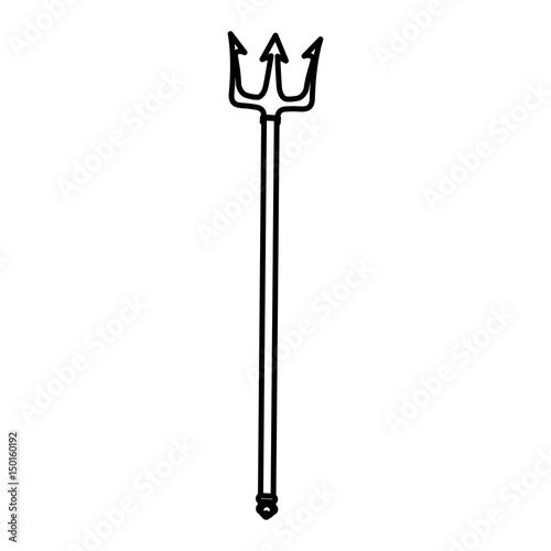 Trident devil fork icon vector illustration graphic design