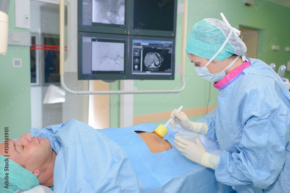 sick patient in operating room sick patient in operating room