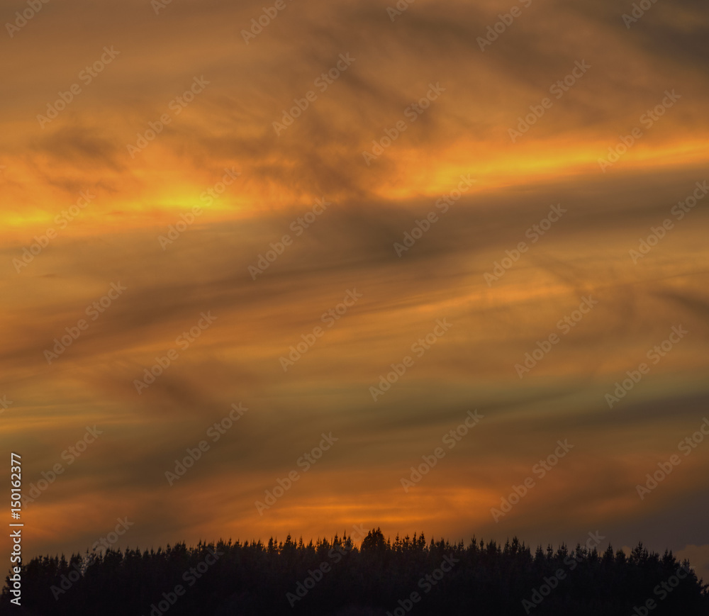 Cloudy formations at the golden hour