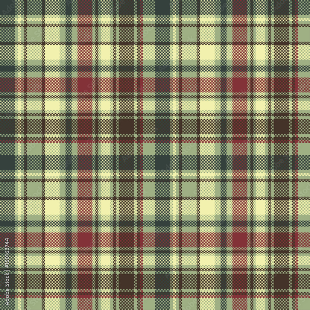 Green tartan check plaid seamless pattern
