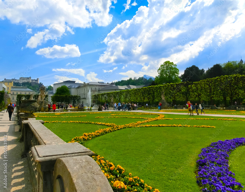 A part of the beautiful Mirabell gardens in Salzburg