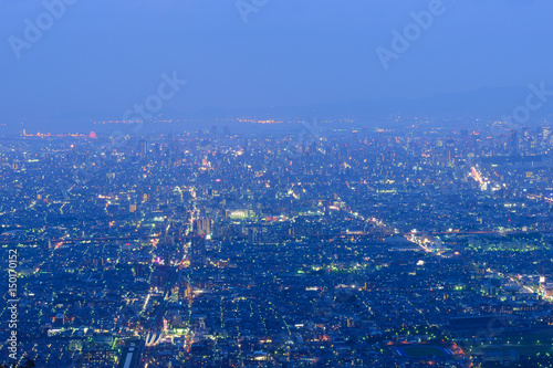 大阪の夜景 信貴生駒スカイラインからの眺め