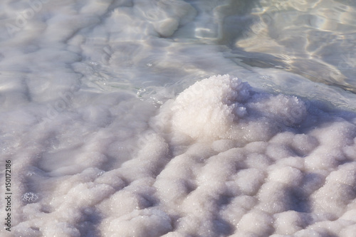 Dead Sea salt deposits stones white crystals 