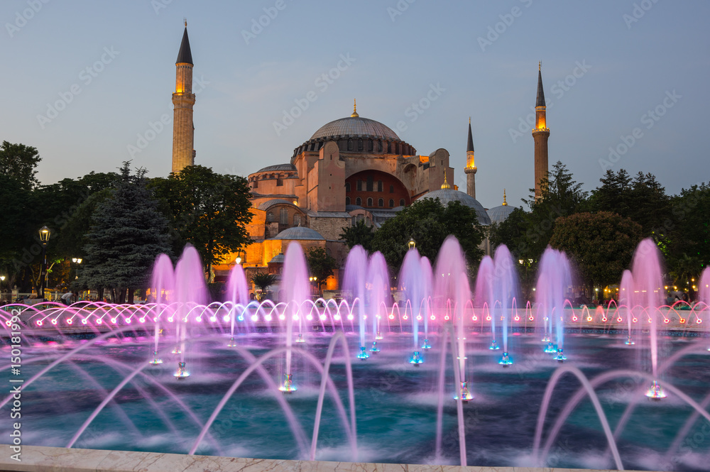 Hagia Sophia on sunset, Istanbul