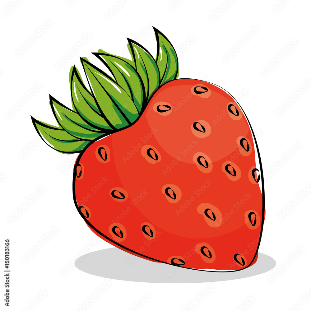 Obraz premium strawberry fresh and healthy fruit vector illustration design