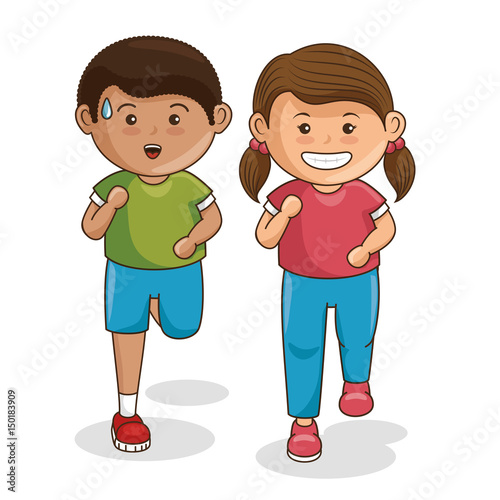 Small group of athletes vector illustration design