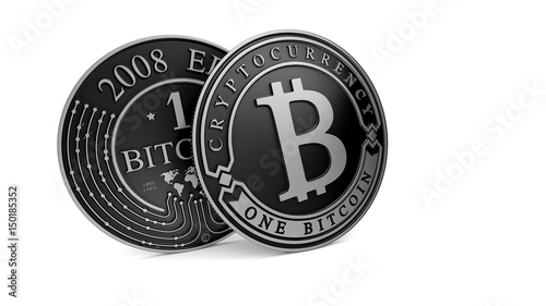 Sivler and Platinum Bitcoin coin photo