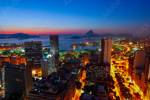 Quadro em tela Amanhecer do centro do Rio de janeiro
