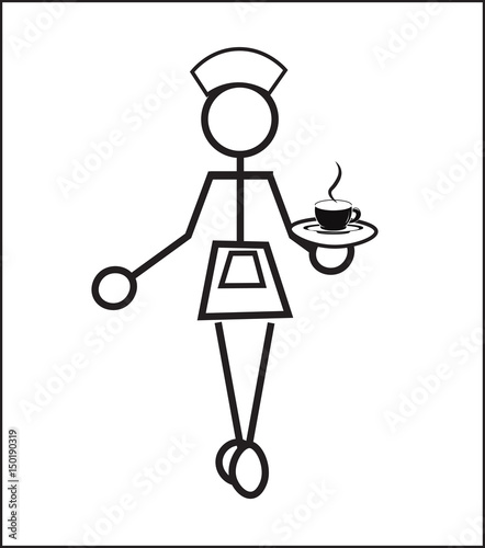 pictogram waitress