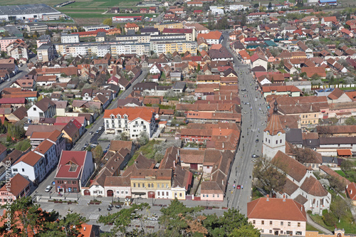 View of the city of Rasnow from the Fortress, Transylvania, Romania