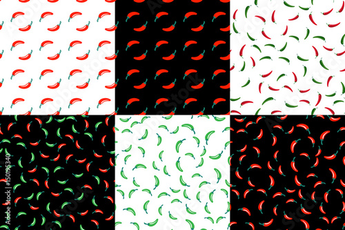 Hot Chili peppers, seamless pattern