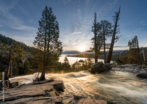 Emerald Bay on Lake Tahoe with Lower Eagle Falls