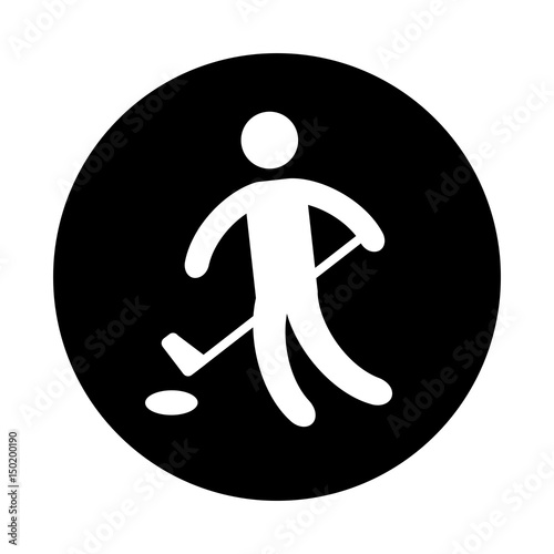 Silhouette of athlete practicing hokey vector illustration design
