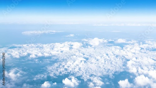 blue sky high view from airplane clouds shapes