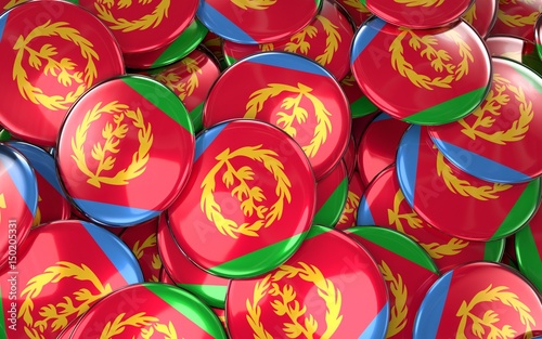 Eritrea Badges Background - Pile of Eritrean Flag Buttons