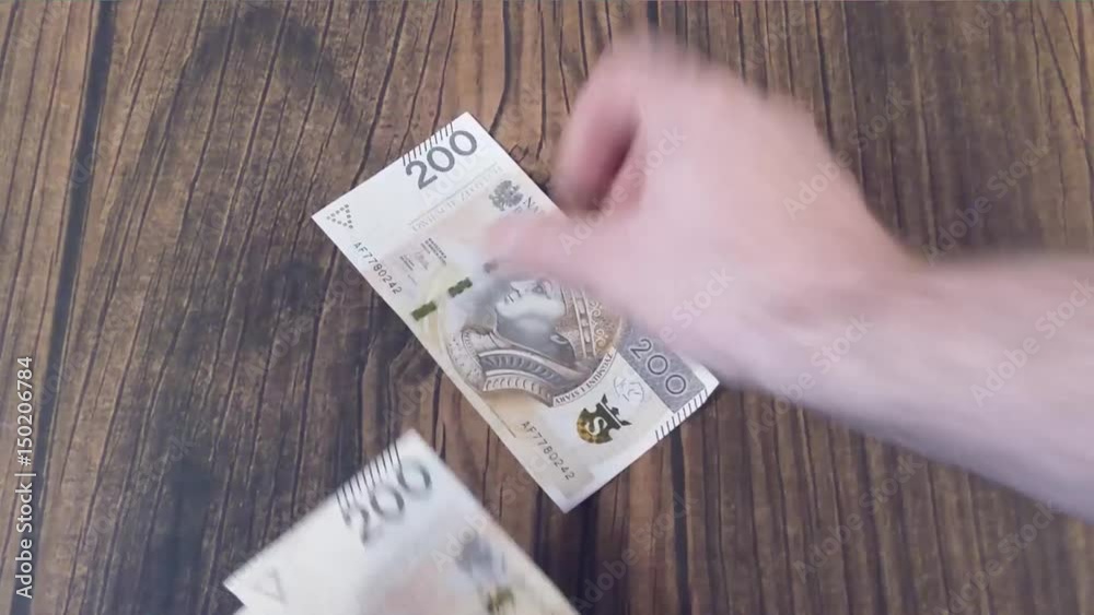 Counting money. Polish PLN Zloty