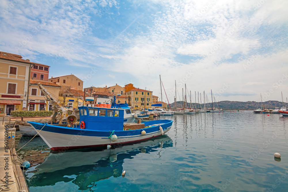 scenic harbor on the island of La Maddalena Sardinia Italy