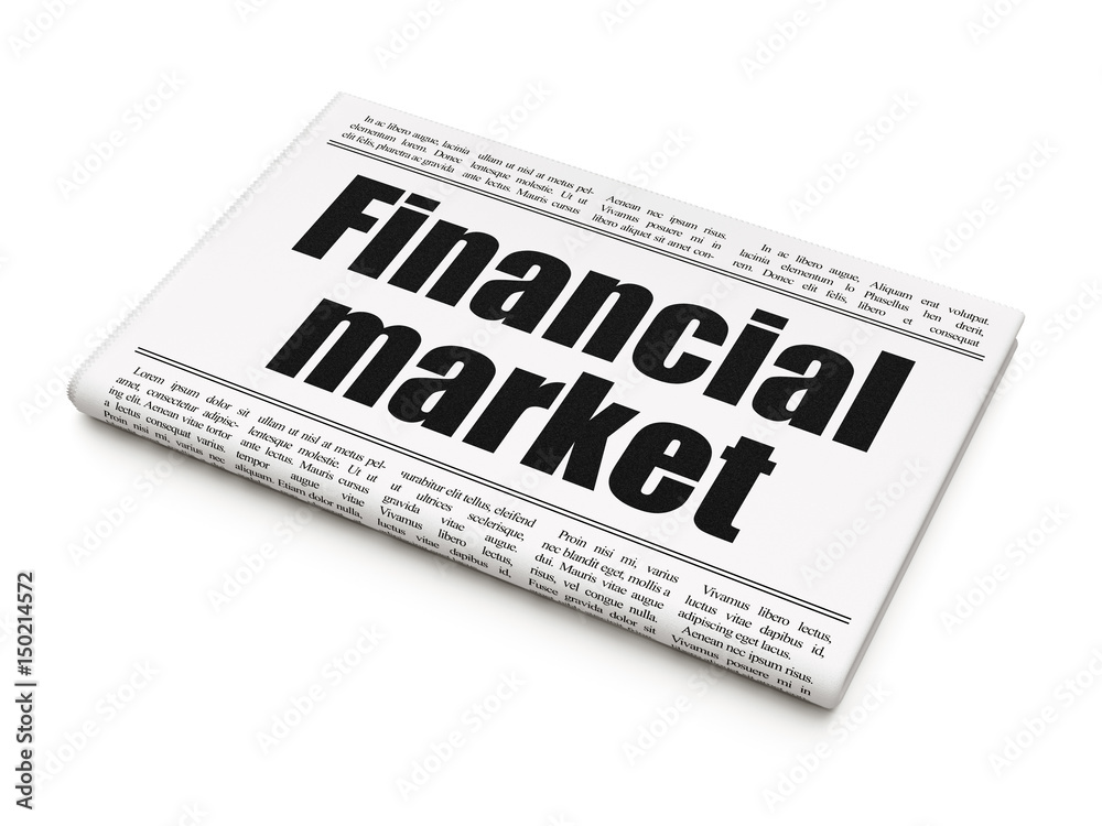 Currency concept: newspaper headline Financial Market Currency concept: newspaper headline Financial Market