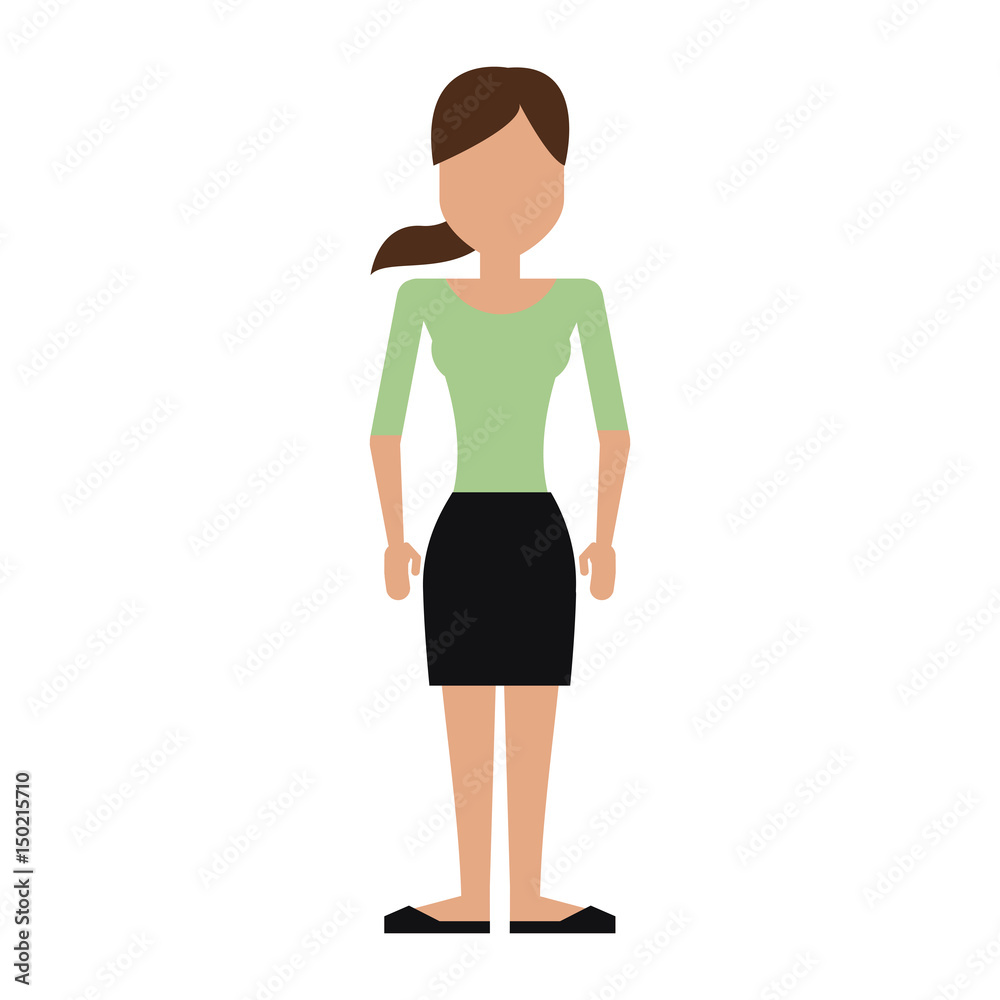 Fototapeta premium faceless woman with shirt and pencil skirt icon image vector illustration design 