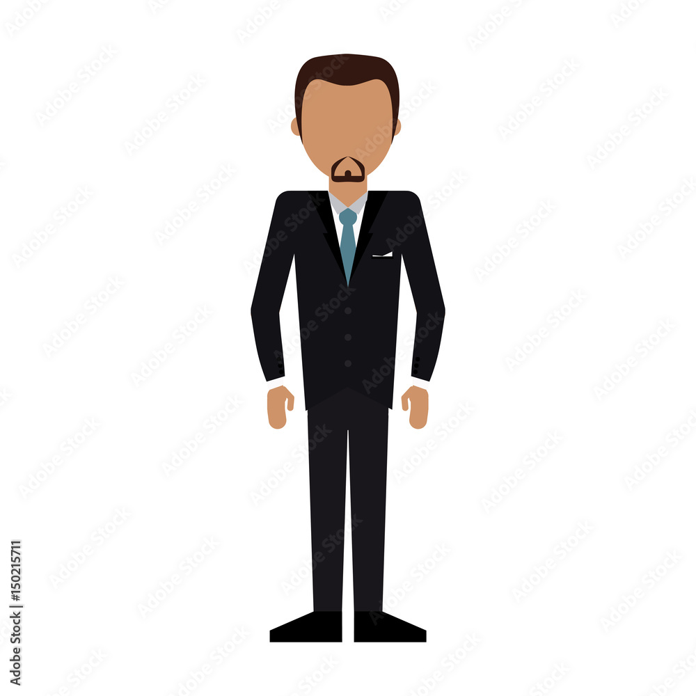 faceless dark skin man wearing businessman suit  icon image vector illustration design 