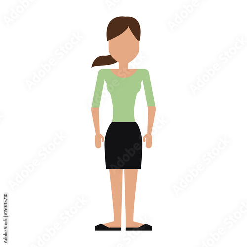 faceless woman with shirt and pencil skirt  icon image vector illustration design 