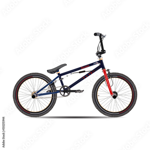 Vector illustration of bmx bike in flat style.