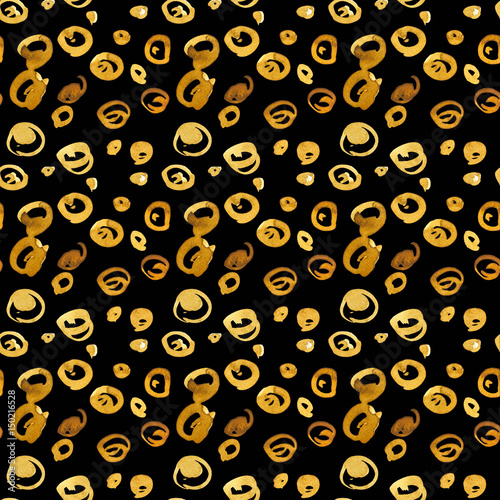 Hand drawn watercolor seamless pattern background. Isolated on white background. Stains on a dark background.