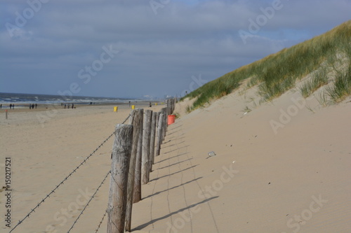 Fence on the beach at Langevelderslag, South-Holland