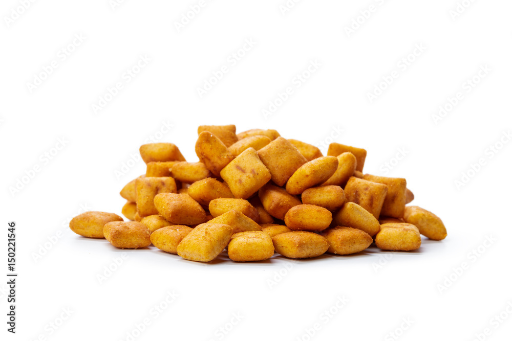 Cracker cookies isolated on white background Cracker cookies isolated on white background
