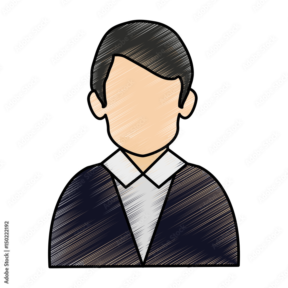 color pencil image half body faceless man with executive suit vector illustration color pencil image half body faceless man with executive suit vector illustration