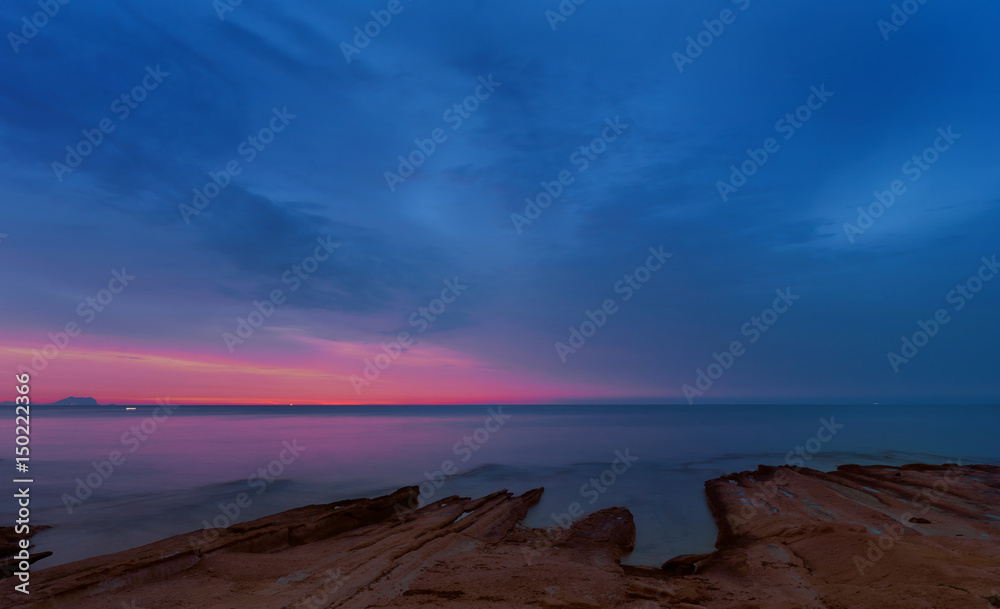 Fototapeta premium Mediterranean Sea at sunrise. Costa Blanca. Spain