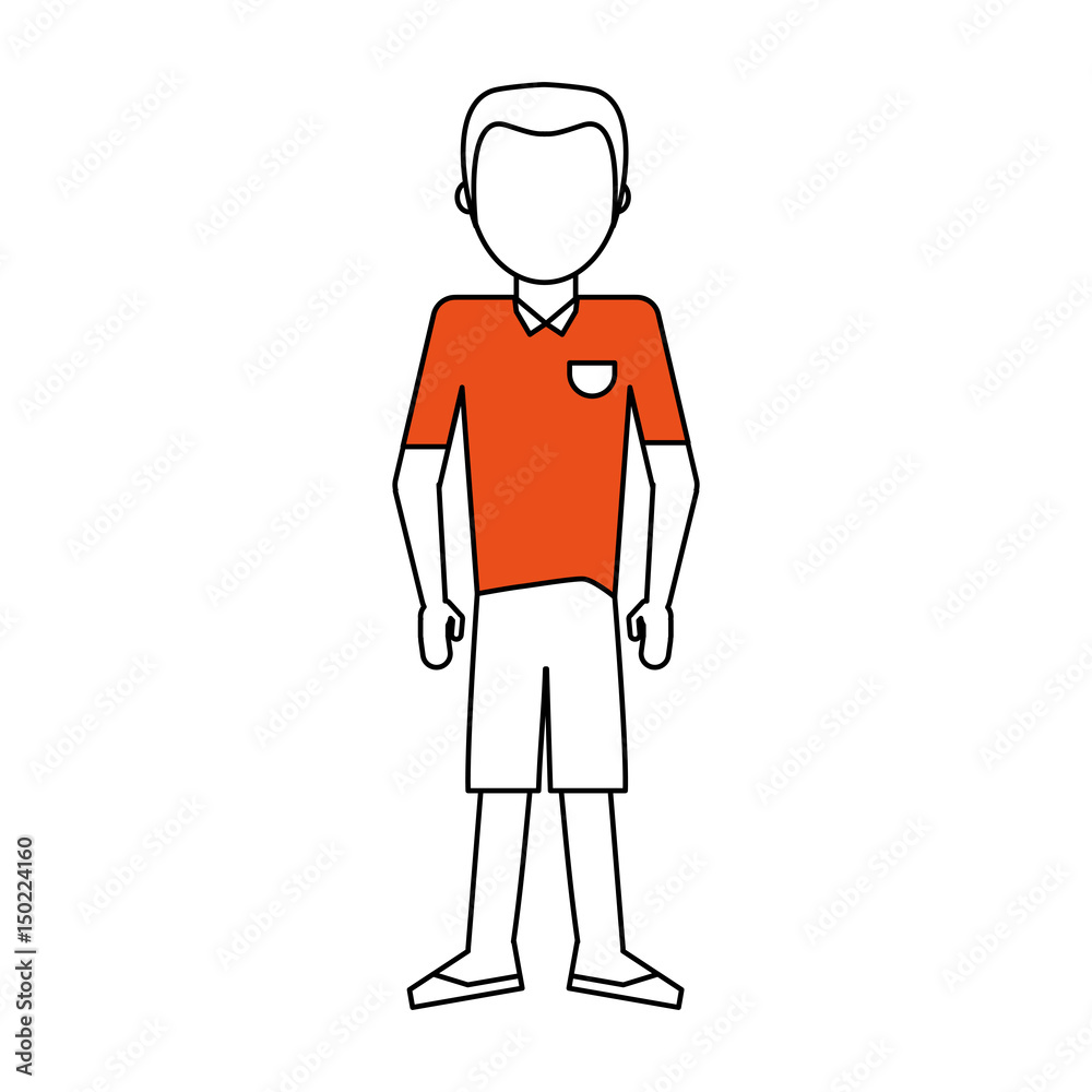 facelessman wearing polo shirt and shorts icon image vector illustration design facelessman wearing polo shirt and shorts icon image vector illustration design