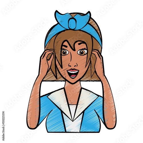 Vintage woman cartoon icon vector illustration graphic design