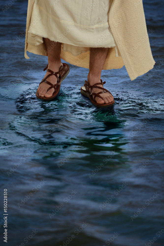 Feet of Jesus Walking on the Water Stock Photo | Adobe Stock