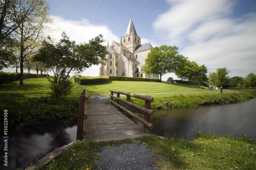 France, Cerisy la forêt - L'abbaye en temps de pause