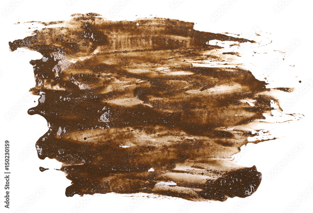 Fototapeta premium drops of mud sprayed isolated on white background, with clipping path