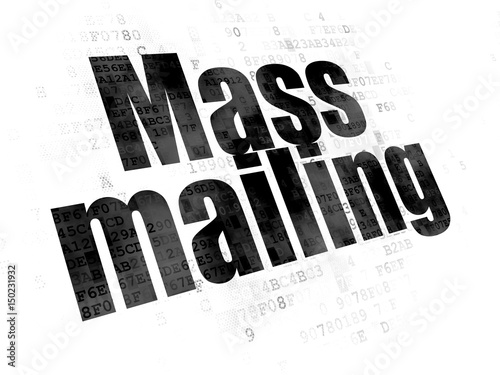 Advertising concept  Mass Mailing on Digital background