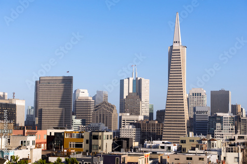 Over Neighborhood Homes Buildings San Francisco California