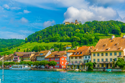 Stein am Rhein in Switzerland reflecting on Rhein river photo