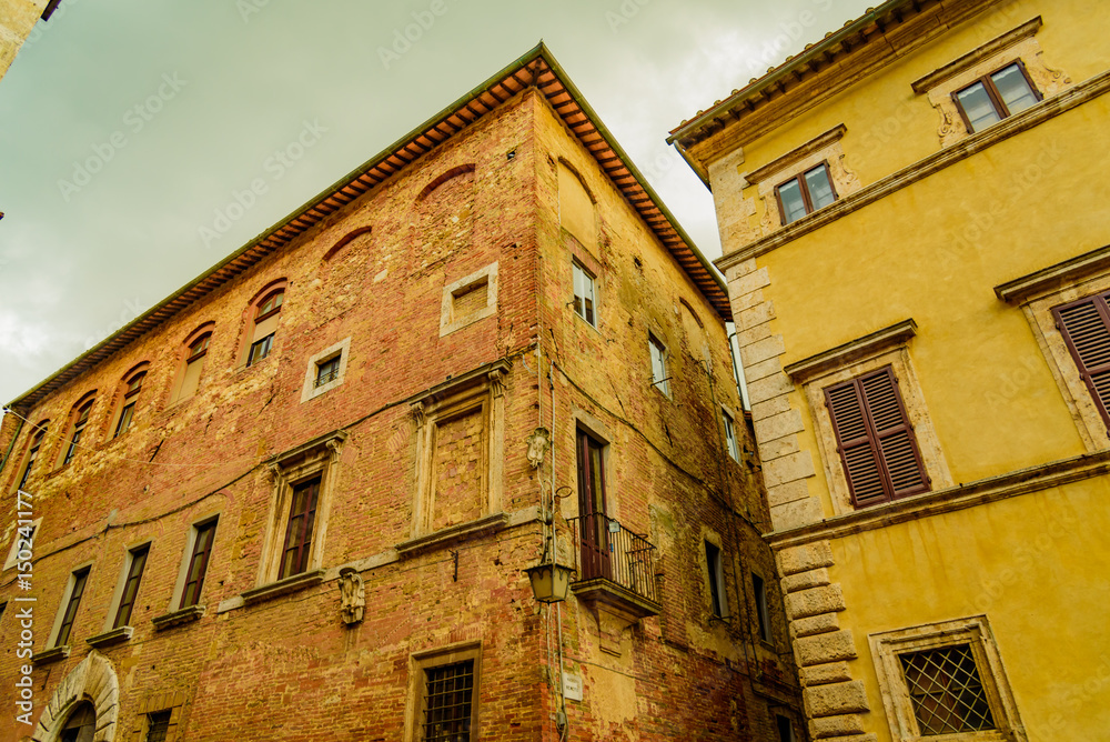 Obraz premium View of the city of montepulciano in the province of siena toscana italia, famous for the red wine Nobile